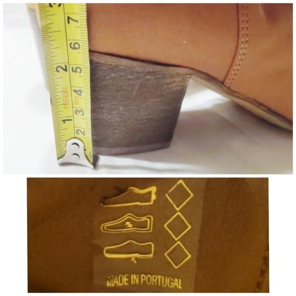 Heeled Ankle Boots zipperd Elegant Tan Suede Leather Style READ - Picture 9 of 15